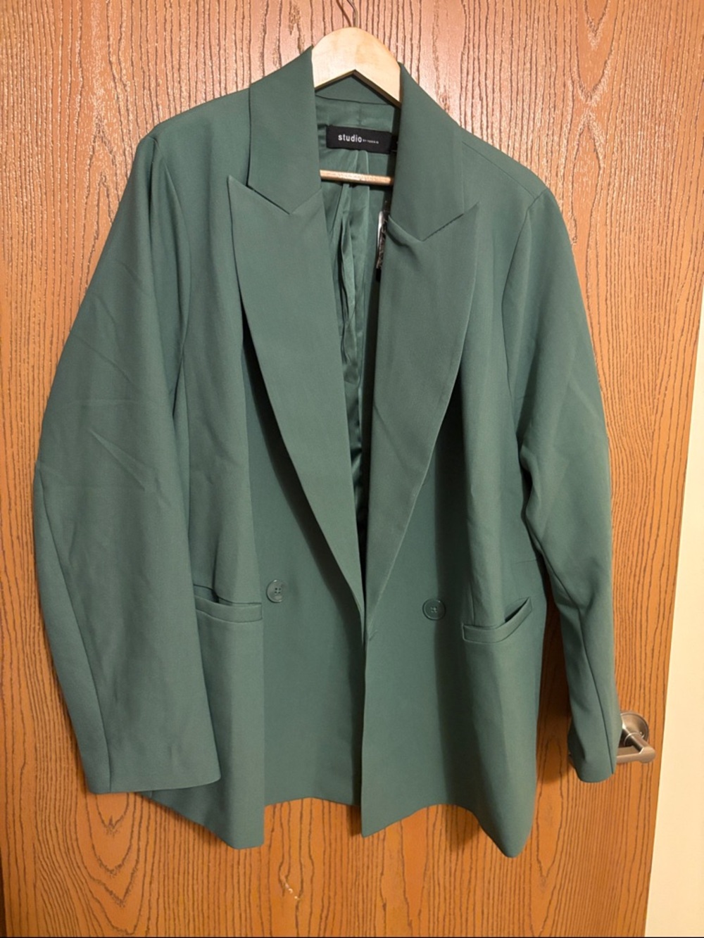 Oversized green boxy blazer